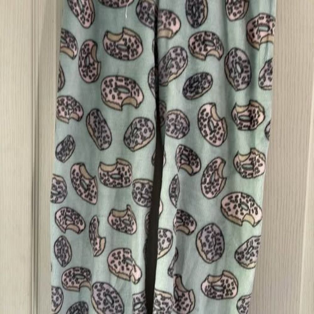 Plush Donut Print Pajama Pants